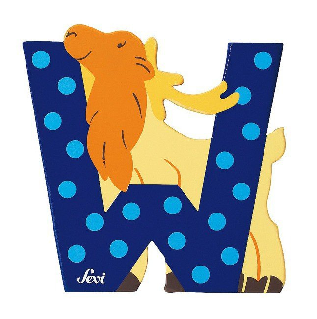 Drewniana literka. Łoś "W", Sevi