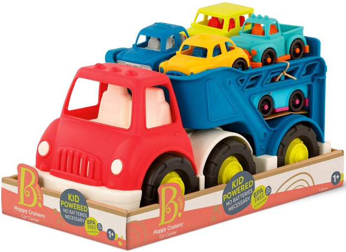 Zabawkowa laweta ciężarówka z 6 autkami Happy Cruisers B.Toys