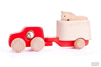 Drewniany samochód. Toyota z przyczepą dla konia, Bajo