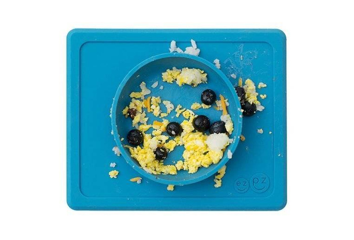 Silikonowa miseczka z podkładką 2w1 Mini Bowl niebieska EZPZ