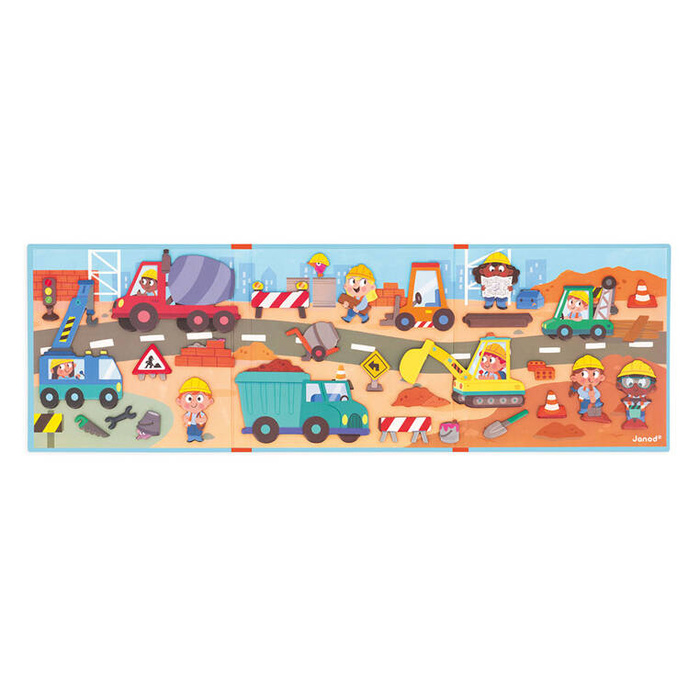 Magnetyczna układanka Na placu budowy Magneti'stories Janod