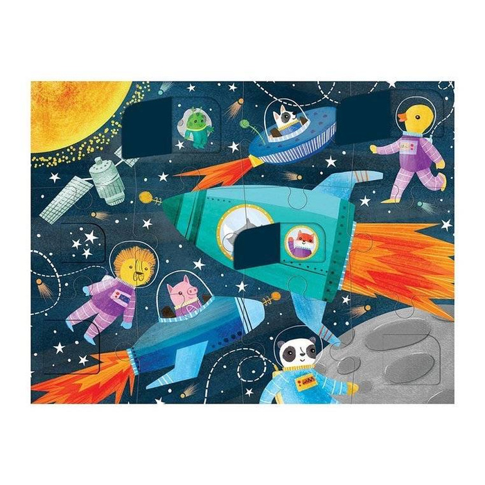 Puzzle z okienkami Kosmos 12 elementów Mudpuppy