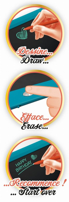 Tablet kreatywny rysowanie i zabawa niebieski XL Buki