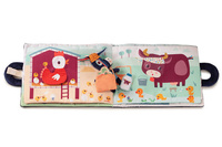 Materiałowa edukacyjna książeczka z mini przytulanką Osiołek Ignace Lilliputiens