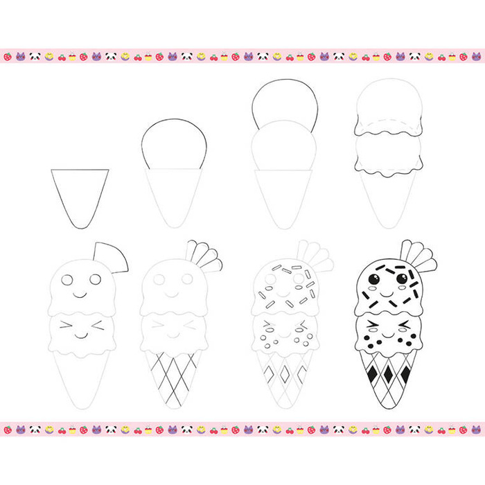 Zestaw kreatywny dla dzieci Rysowanie krok po kroku Modele kawaii Janod
