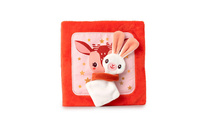 Materiałowa edukacyjna książeczka z mini przytulanką sarenka Stella i jej przytulanka LILLIPUTIENS 