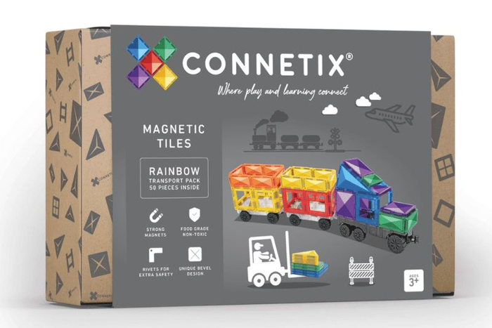 Klocki magnetyczne Connetix Rainbow Transport Pack 50 el.