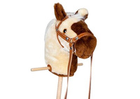 Kasztanek w plamy koń na kiju z kółeczkami pluszowy Hobby Horse Mumbee