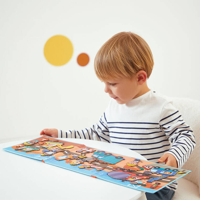 Magnetyczna układanka Na placu budowy Magneti'stories Janod