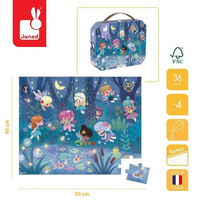 Puzzle w walizce Wróżki i lilie wodne 36 el. Janod