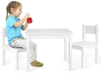 Biały stolik i dwa krzesełka dla dzieci