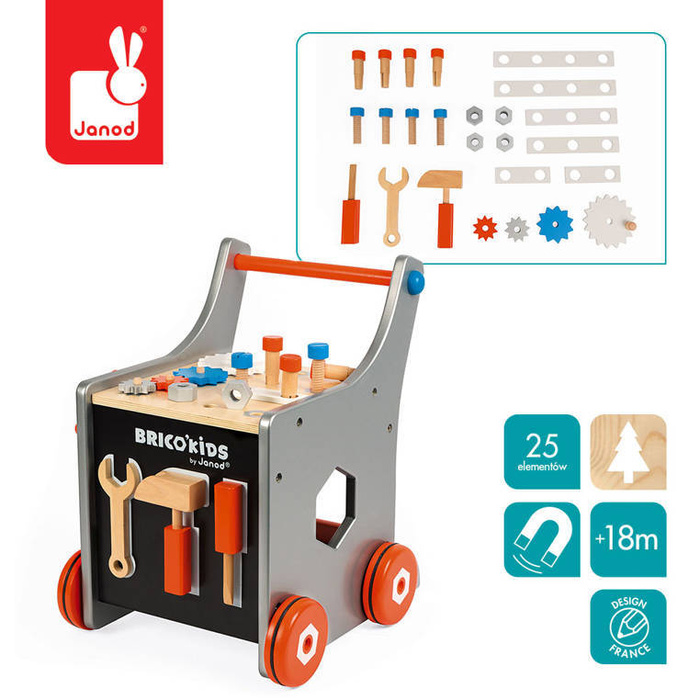 Wózek warsztat magnetyczny z narzędziami Brico ‘Kids Janod