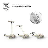 SCOOTANDRIDE Highwaykick 3S Hulajnoga z systemem sterowania 2w1 i kółkami LED składana 3+ Ash