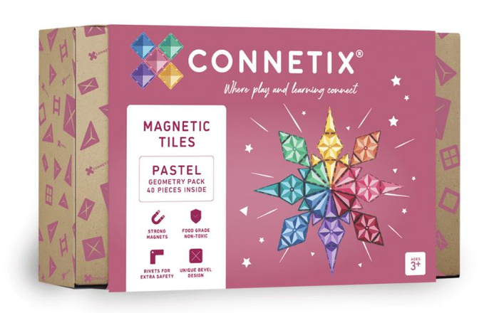 Klocki magnetyczne Connetix Pastel Geometry Pack 40 el