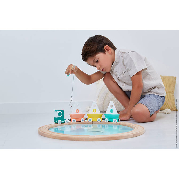 Drewniana kolejka pociąg z torami Janod