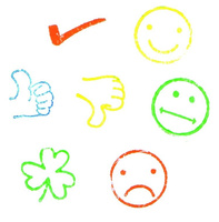 Drewniane pieczątki dla dzieci Twarze i symbole Goki