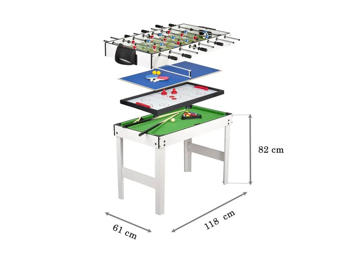 Piłkarzyki, tenis, bilard, cymbergaj. Duży stół do gry 4w1