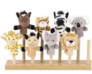 Pacynki na palec. Koala, zebra, tygrys, ...