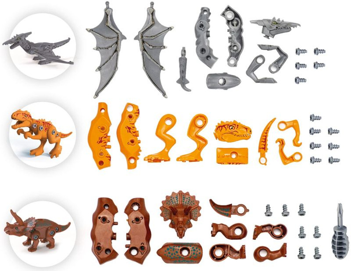 Figurki dinozaurów do skręcania zrób to sam Buki