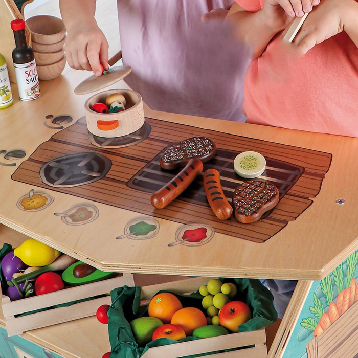 Drewniany Food Truck auto do zabawy w sklep Erzi