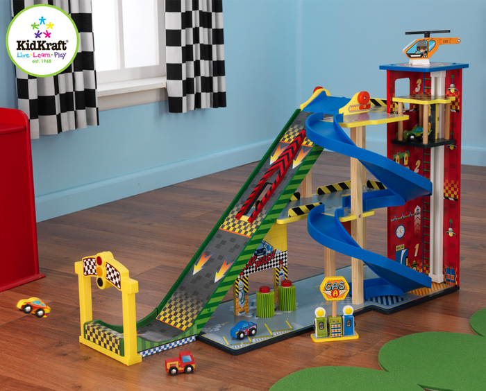 Garaż dla dzieci z wielką rampą - torem wyścigowym, KidKraft