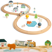 Kolejka dla dzieci drewniana ósemka Miś i zwierzęta Bigjigs Toys