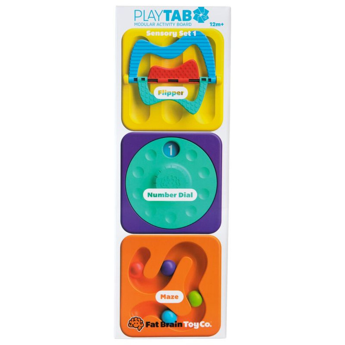 Komplet trzech sensorycznych kwadratów PlayTab Sensory set z przekładkami Fat Brain Toy