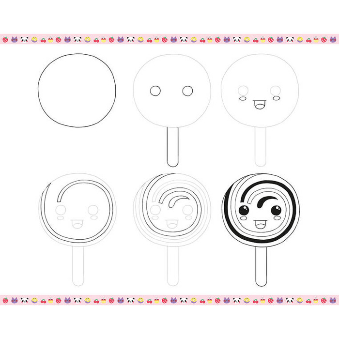 Zestaw kreatywny dla dzieci Rysowanie krok po kroku Modele kawaii Janod