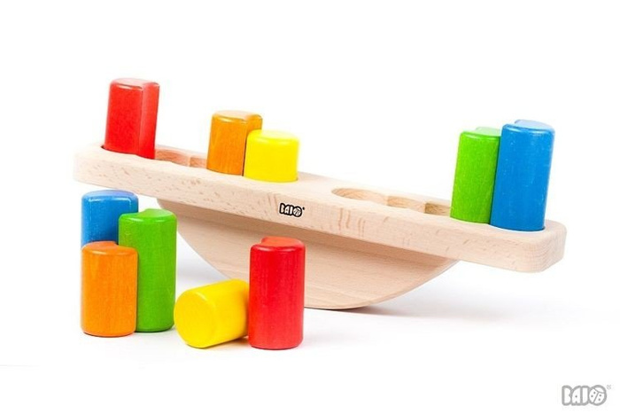 Drewniana równoważnia, waga z klockami, Bajo