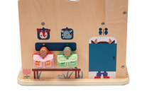 Drewniany multifunkcyjny zestaw do zabawy w Szkołę z 3 figurkami i akcesoriami Lilliputiens