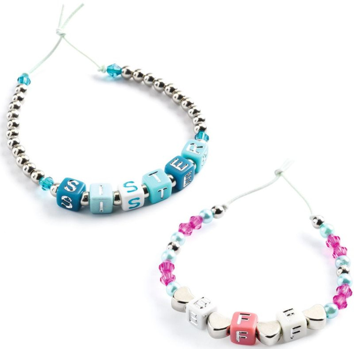 Kreatywny zestaw koralików do nawlekania srebrne literki Djeco