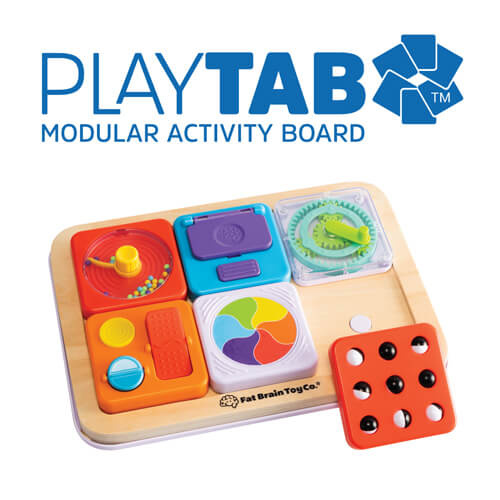 Komplet trzech sensorycznych kwadratów PlayTab Sensory set 2 z biało-czarnymi kuleczkami Fat Brain Toy