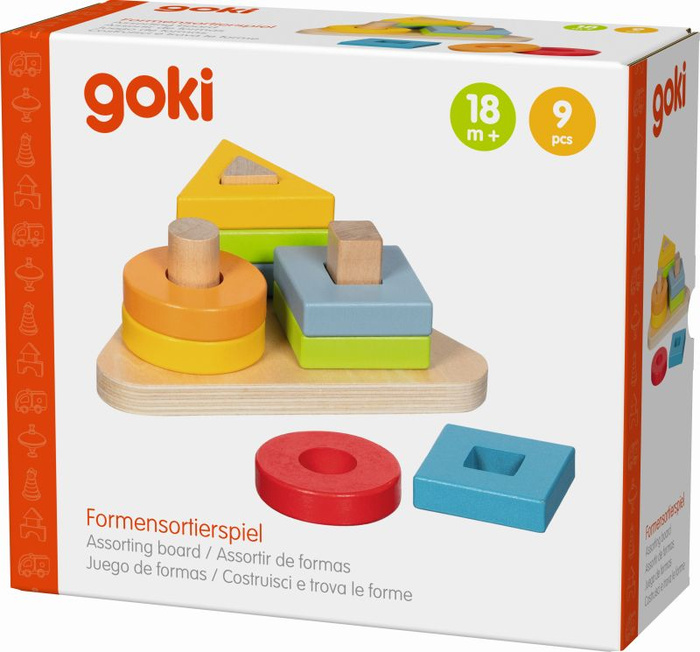 Drewniana układanka sortowanie kolorów Spirala Goki