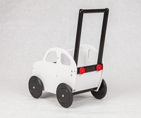 Drewniany wózek dla lalek i nie tylko. Białe auto, chodzik dla dzieci