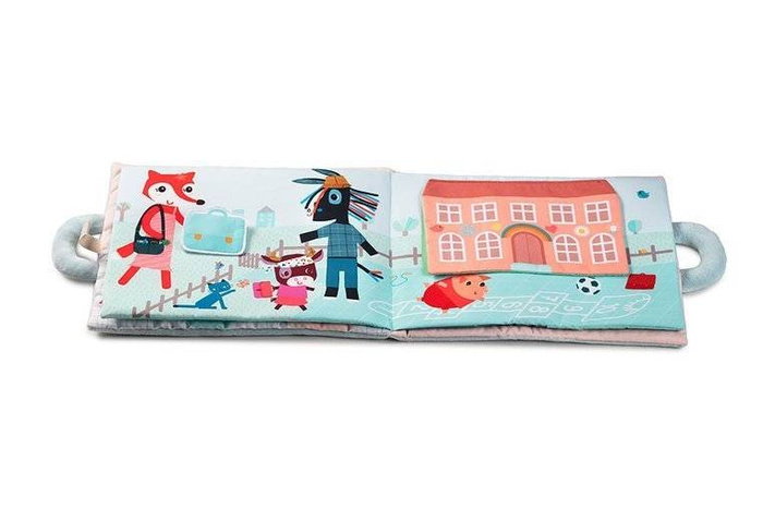 Miękka książeczka aktywizująca z mini-przytulanką „Dzień dobry, mały lisku” Lilliputiens