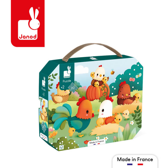 Puzzle w walizce 20 el. Witajcie na farmie Janod