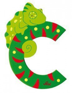 Drewniana literka. Kameleon "C", Sevi