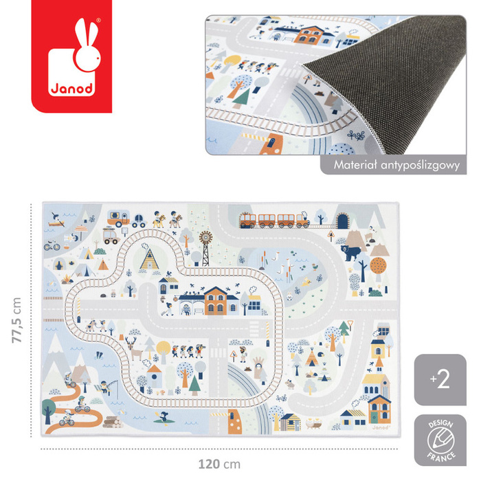 Miękka mata do zabawy z drogą Biała Dolina Cross Roads Janod