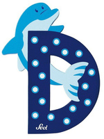 Drewniana literka. Delfin "D", Sevi