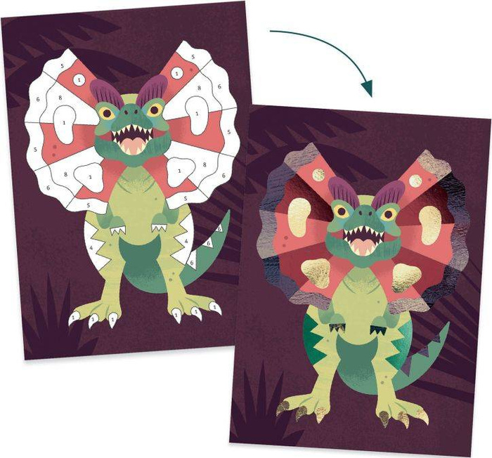 Zestaw do tworzenia metalicznych obrazków Dinozaury Djeco