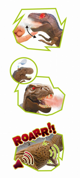 T-Rex dinozaur zdalnie sterowany zieje parą ryczy chodzi Buki