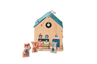 Drewniany multifunkcyjny zestaw do zabawy w Szkołę z 3 figurkami i akcesoriami Lilliputiens