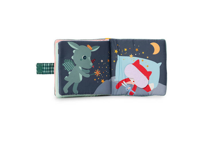 Materiałowa edukacyjna książeczka z mini gryzakiem Smok Joe LILLIPUTIENS