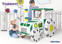 Zabawki z tektury Tektorado Traktor z naklejkami zieleń