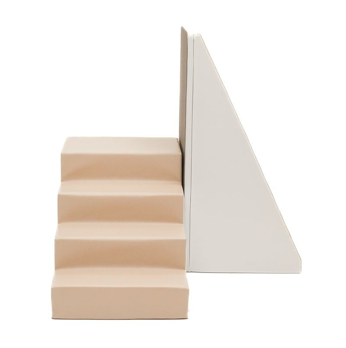 Zestaw do zabawy schodki i ślizgawka beżowo biały Soft Play Slider IGLU