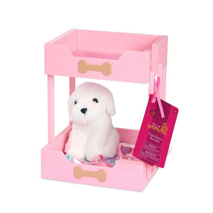 Różowe łóżko piętrowe z pieskiem i akcesoriami Puppy Dreams Bunk Bed Our Generation