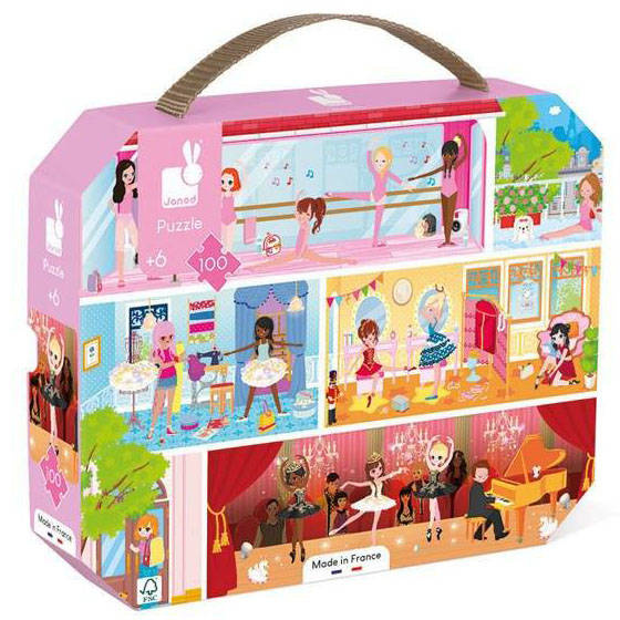 Puzzle w walizce Akademia tańca 100 elementów 6+ Janod