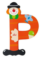 Drewniana literka. Klaun "P", Sevi