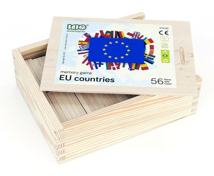 Memo gra drewniana Kraje Europy Bajo