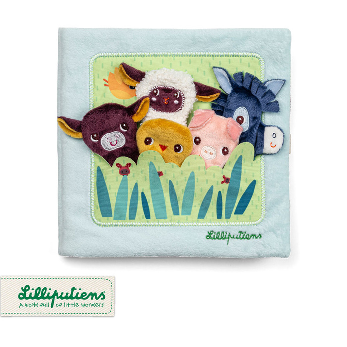 Książeczka z pacynkami Młode zwierzątka Lilliputiens edukacyjna Zabawka dla niemowląt